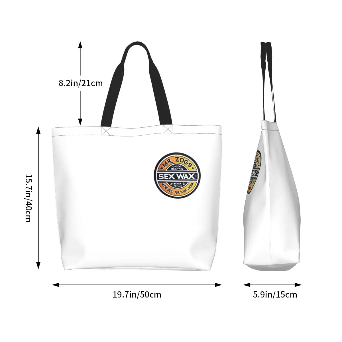 Mr Zogs Sex Wax Shopping Tote Bag Canvas Large Capacity Shoulder Bags Shopper Grocery Handbag for Women