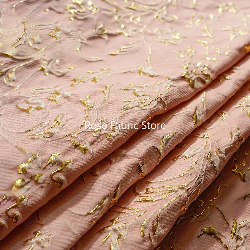 1 meter Embossed Bubble Yarn Dyed Jacquard Fabric Women's Spring Autumn Flower Dress Bag Diy Making Fabric 50cmx139cm