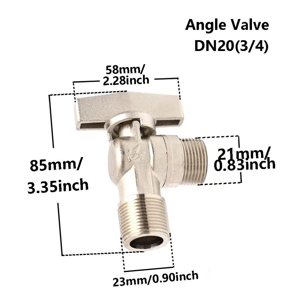 Válvula de ángulo de Gas Natural, interruptor de estufa de válvula de Gas Natural de ángulo recto giratorio a mano de latón DN15 1/2 DN20 3/4 DN15 w mango amarillo 1 Uds