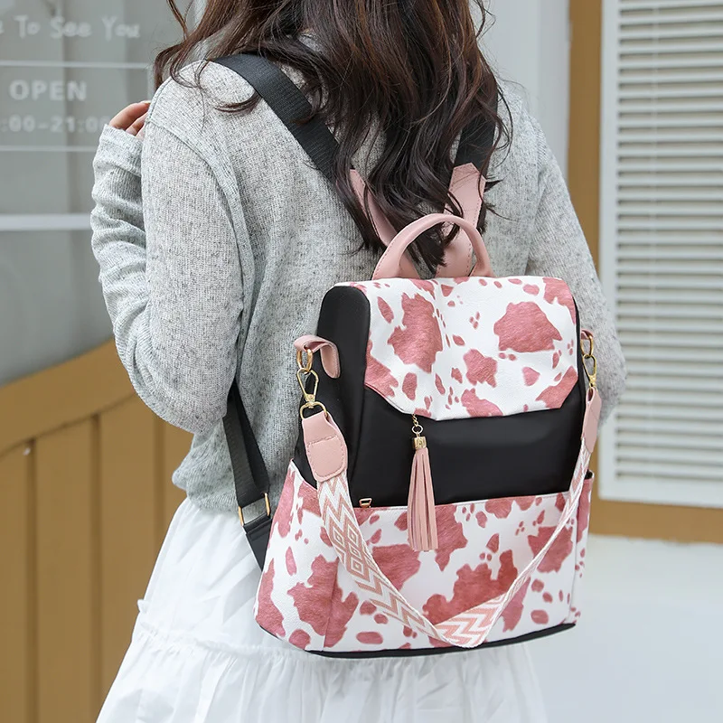 Casual large capacity fashionable women backpack 2025 new outdoor women's commuting shoulder backpack