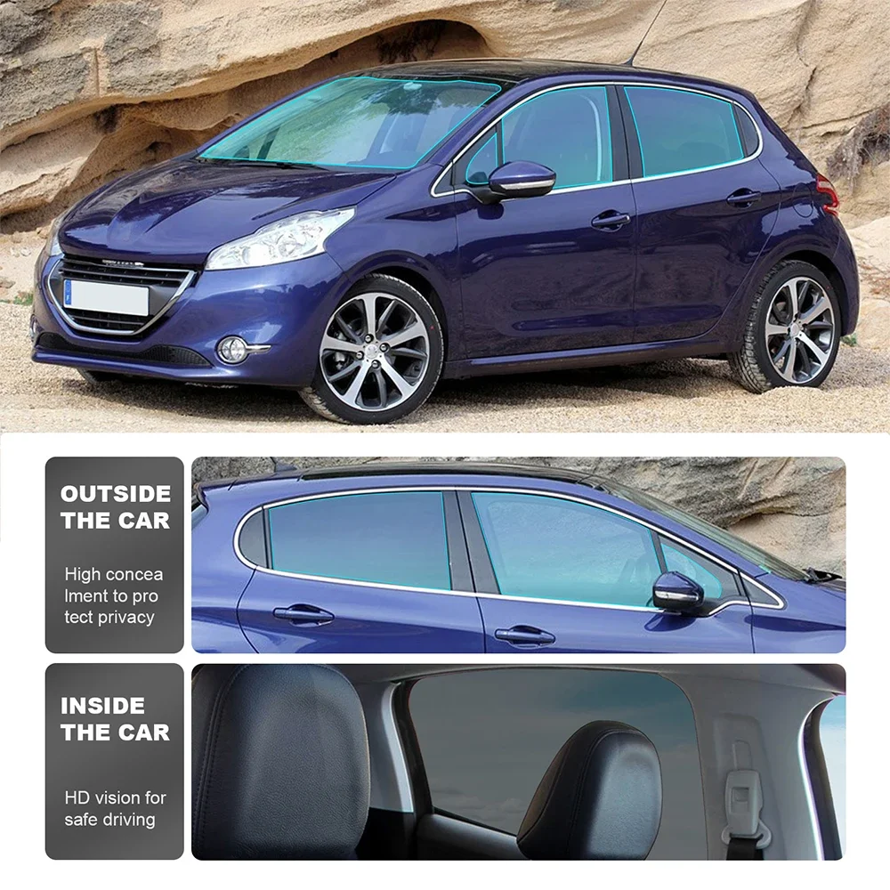 لبيجو 208 2012 2013 2014-2019 قبل قطع نافذة السيارة الخصوصية تينت فيلم السيارات ملصق رقائق السيراميك الشمسية UV حامي الأفلام #3