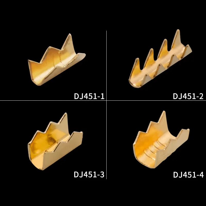 Shark Tooth Terminal Connectors 100PCS Tooth Shape Brass Parallel Wire Buckle U-shaped Copper Wire Buckle Crocodile Tooth Cover