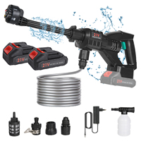 500W 100Bar Portable High Pressure Car Washer with 2 Battery Brushless Cordless Cleaning Machine Car Wash Gun For Makita Battery