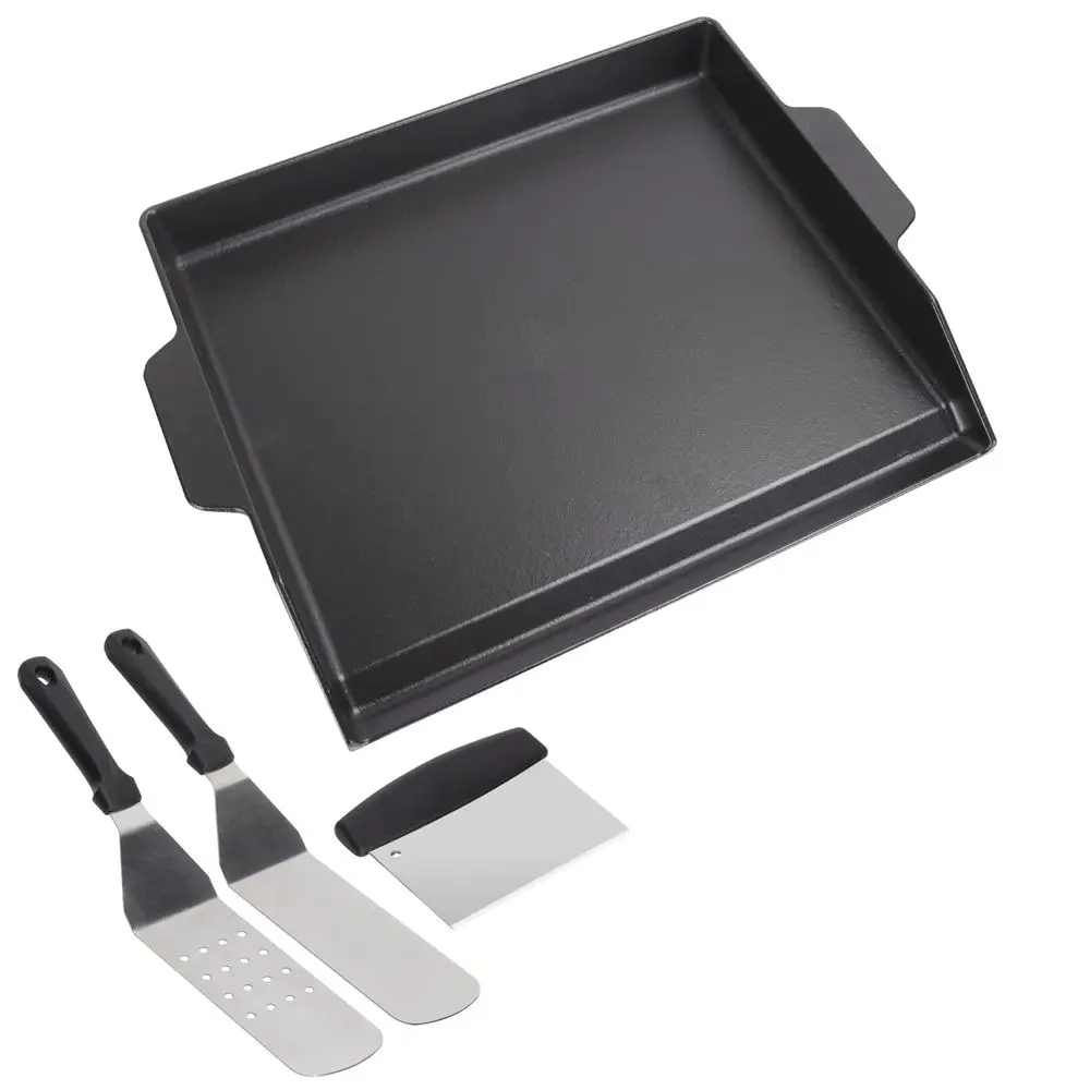 

Cast Iron Cooking Griddle for Gas Grill, 18.6 x 14 Nonstick Coating Griddle Flat Top Plate for Charcoal Grill, Stove Oven, Elec
