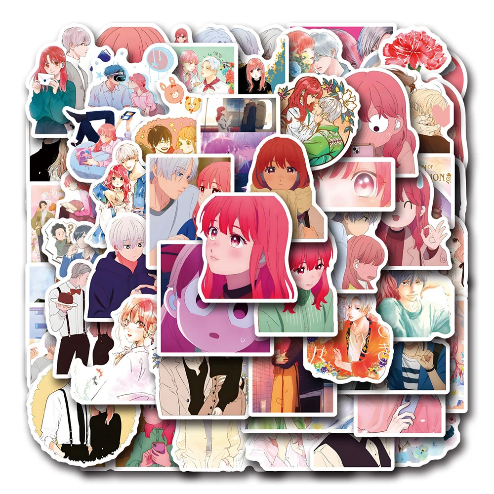 10/30/55 pegatinas de anime lindas con signo de afecto, calcomanías de dibujos animados Kawaii Yuki, pegatinas clásicas de manga para grafiti, equipaje y álbumes de recortes