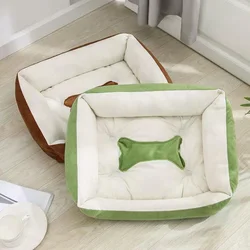 Soft Nest Sleeping Sofa Bone Dog Bed House Plush Pet Cat Cushion Mat Warm Basket Kennel House Puppy Indoor Home Accessories