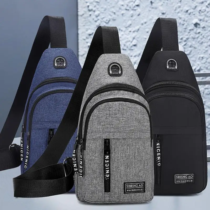 Men's Durable Oxford Chest Crossbody Bag Anti-theft Large Capacity Multi-compartment Perfect Gift for Husband Boyfriend