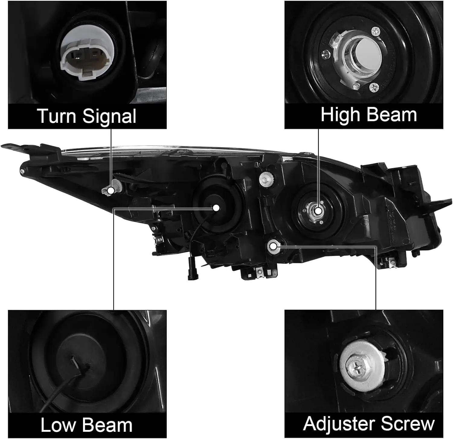 مجموعة المصابيح الأمامية LED مناسبة لـ 2010-2013 مازدا 3 #4