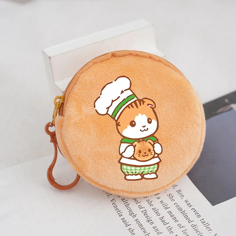 Sylvanian Families-Porte-monnaie rond en peluche pour enfants, sac de rangement portable de dessin animé mignon, sac à main Kawaii pour enfants,