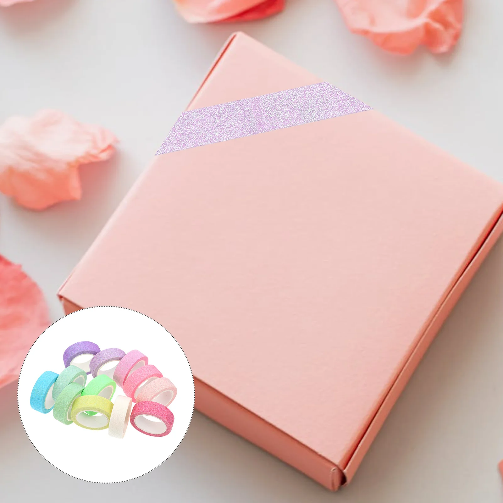 

12 Rolls Decoration Decorative Washi Tape Colored Glitter Pastel Tapes DIY Paper