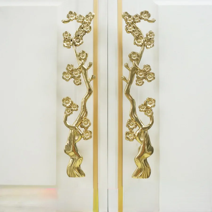Solid Brass Plum Tree Branch Furniture Handles New Chinese Style Handles for Wardrobe and Cabinets Furniture Fittings