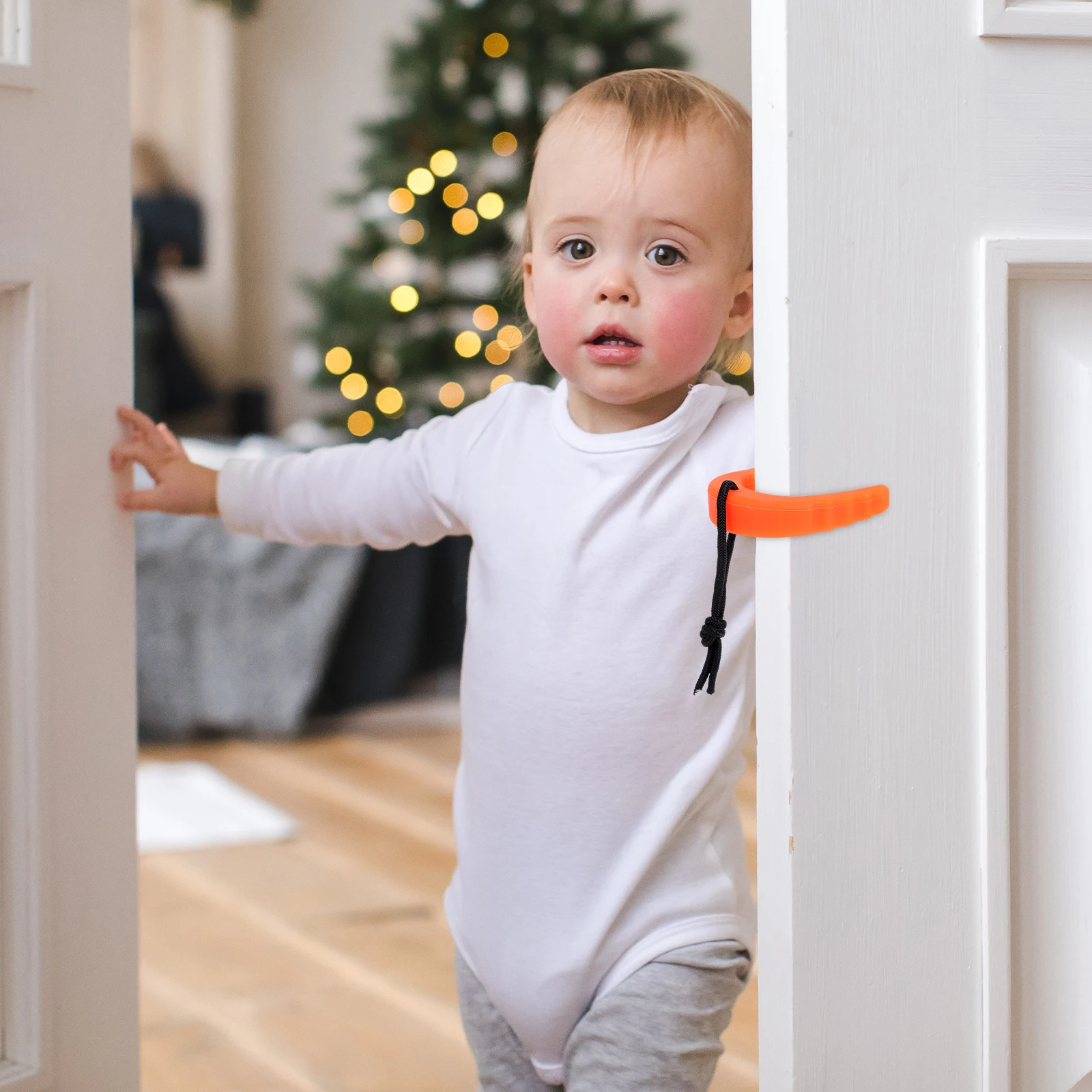 

2pcs Anti-pinch Door Clip C-type Fire Passage Door Stopper Security Wedge EMS Law Enforcement Durability Plastic