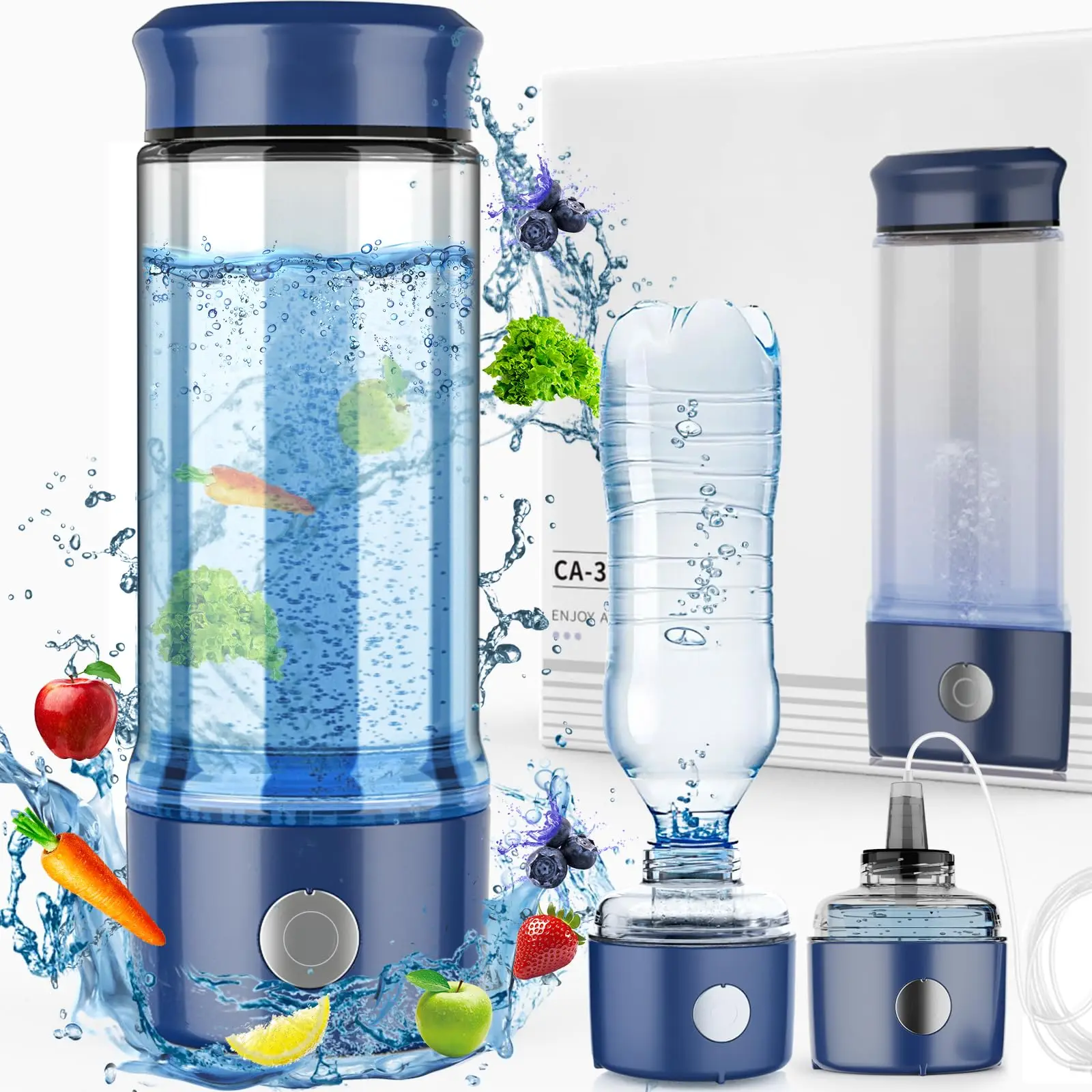 5000 Ppb Hydrogen Water Bottle With Spe Pem Technology Molecular Hydrogen Generator Rich Water Bottle Glass Maker for Health