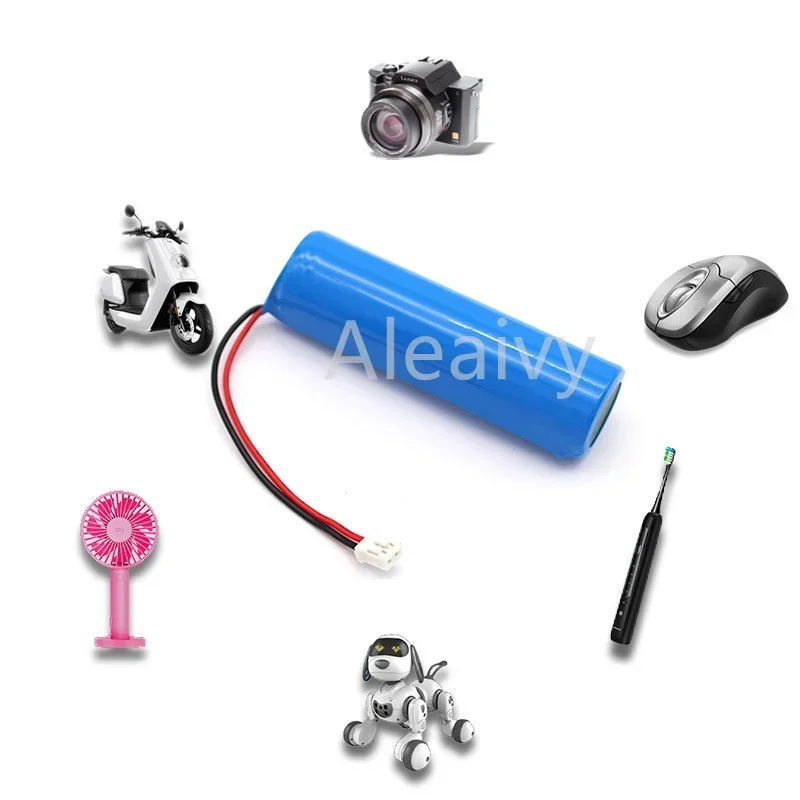 Aleaivy 3.7V 1S 18650 lithium battery pack 3500mAh for plug PH2.0 cable of Radio-controlled car 4WD robot toy car