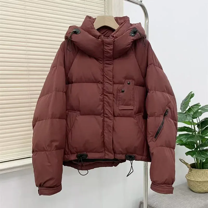 

Women Down Jacket Winter Warm Coat Thick Parkas Long Sleeve Parkas Female Street Fashion Hoodies Woman's Cotton-padded Jacket