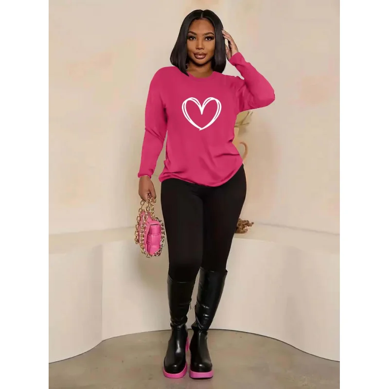 

Women's Fun Pattern Printed Long Sleeve Round Neck Sweatshirt Set