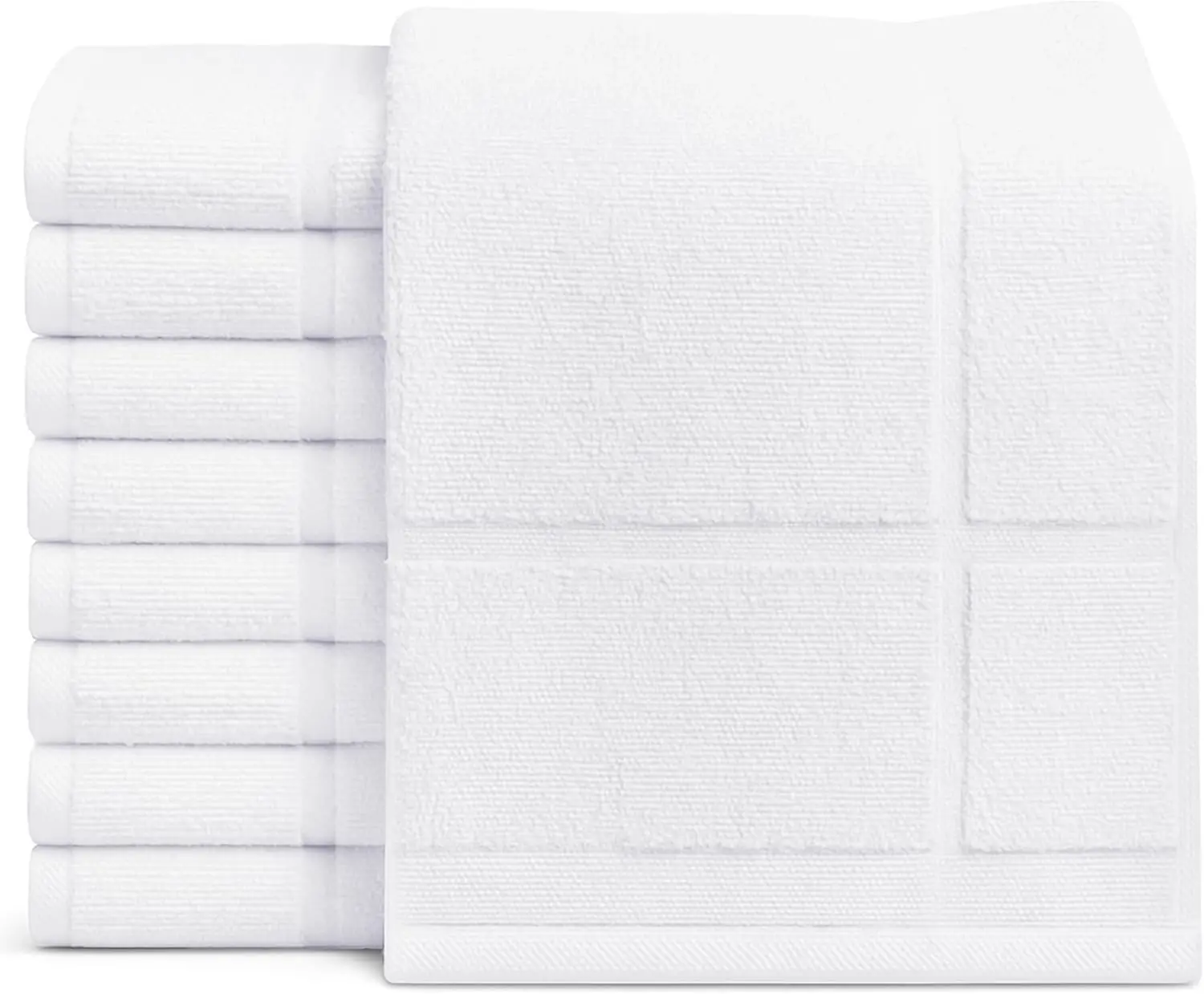 

12 Pack White Bath Mat Towels 20x30 Inches - Cotton Blend Washable Economy Hotel Bath Mats for Home Use