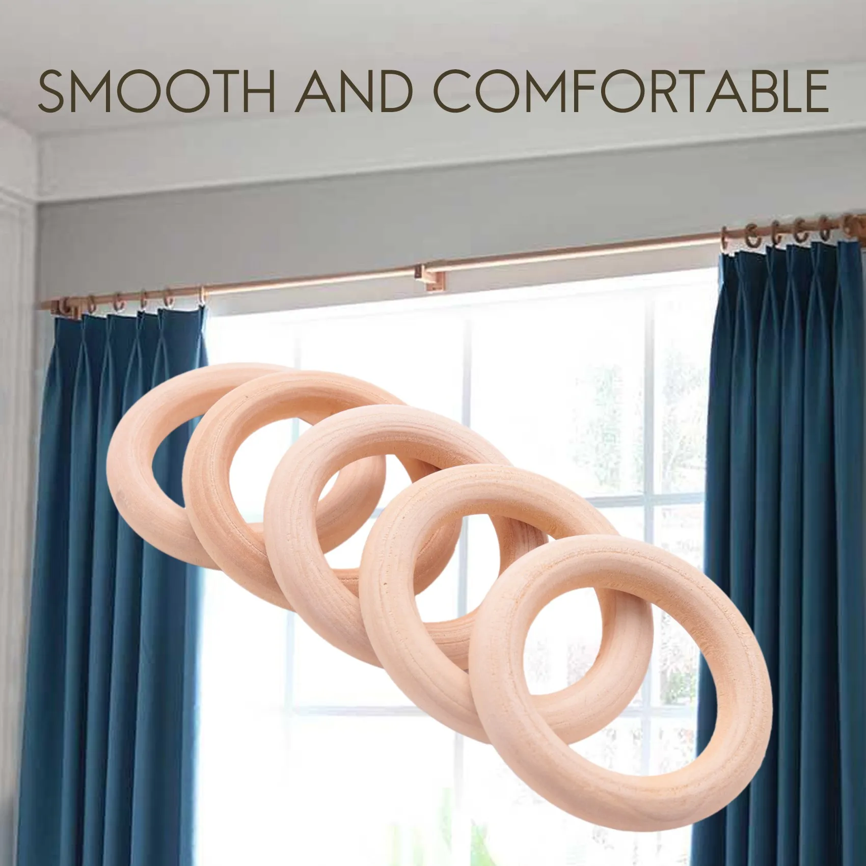 5x Wooden Ring For Crafting DIY Craft Jewelry Making 50mm
