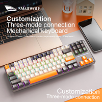 Smailwolf MK87 Bluetooth 2.4G Three-Mode Mechanical Keyboard E-Sports Game Hot Swap Engraving Russian Spanish Korean Thai Arabic