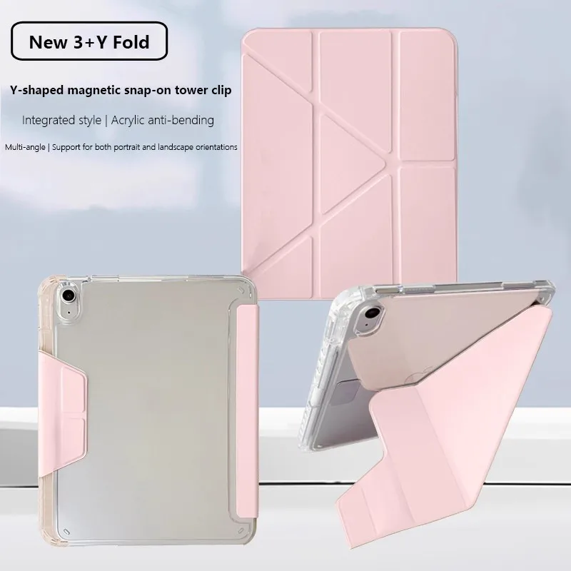

Acrylic Case For Samsung Galaxy Tab A11 8.7 2025 A9 A11 Plus 11 S10 Lite 10.9 S11 S10 FE S8 S7 Y-Folding Cover With Pen Slot