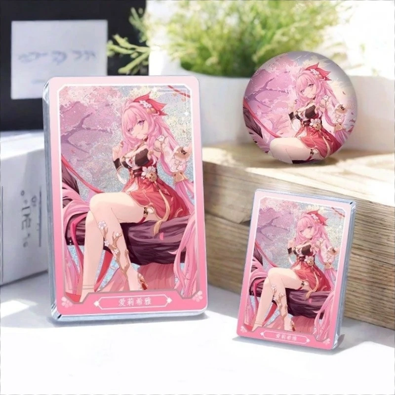 HonkaiImpact3 Anime Game Peripheral Elysia Quicksand Mahjong Badge Ornament Stand DIY Student Creative Decoration Birthday Gift