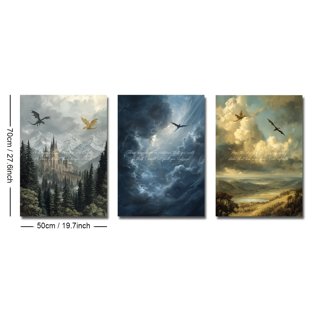 Fourth Wing Book Quote Canvas Poster Tairn Andarna Flying Dragon Bookish Fantasy Wall Art Print Library Reading Nook Decor Retro