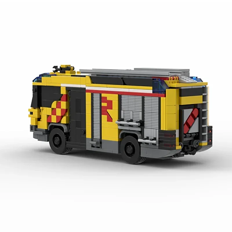 Car Series YcMoc Building Blocks Berlin Dubai Hybrid Fire Truck Engine Technology Brick Brand-name Vehicle DIY Toy For