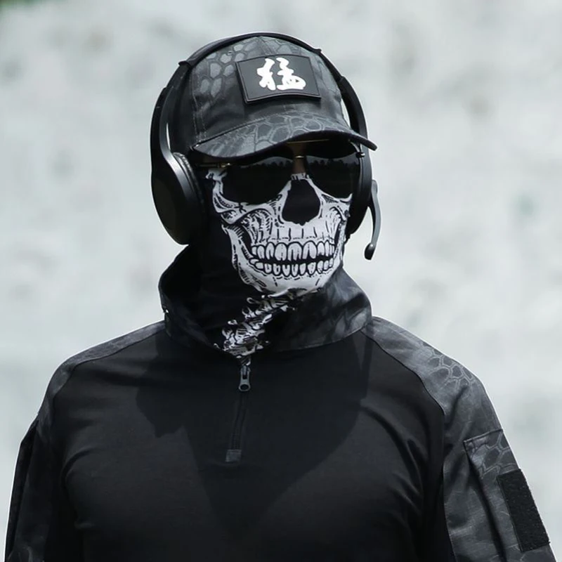 Four season Skull Motorcycle Face Mask Lycra Biker Racing Moto Outdoor mountaineering ski face shield for women men view 6