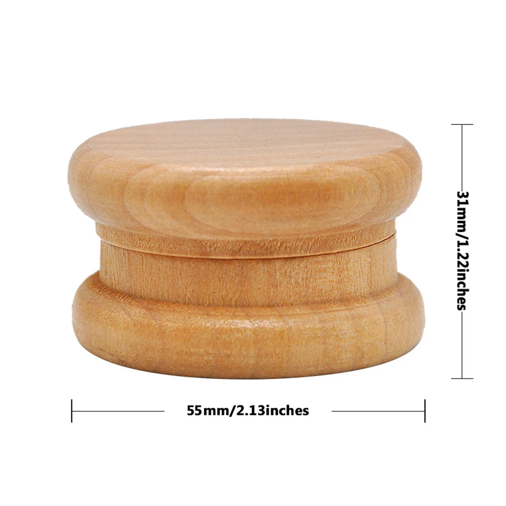 Wooden Tobacco Grinder 55mm Round Herb Crusher Kitchen Supplies 2 Layers Rhombus Cutter for Smoking Accessories