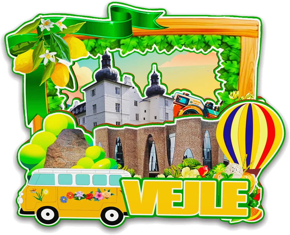 مغناطيس ديكور لـ Randers Soenderborg Veja Hillerod Horsens كوبنهاغن الدنمارك مدينة معلمية تذكارية للسفر الثلاجة #4