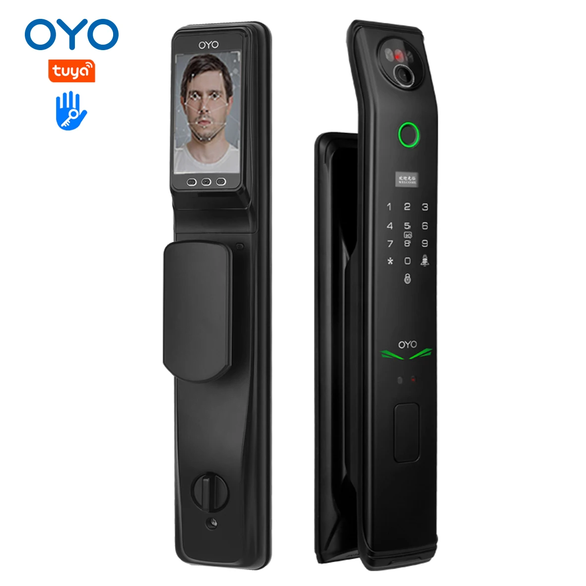 OYO Remote Control Door Security Tuya Keyless WiFi Camera Face Recognition Access Control Digital Electronic Smart Door Lock
