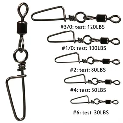 Sougayilang 50PCS Stainless Steel Fishing Connector Pin Bearing Rolling Swivel Snap Pins Fishing Tackle Accessor
