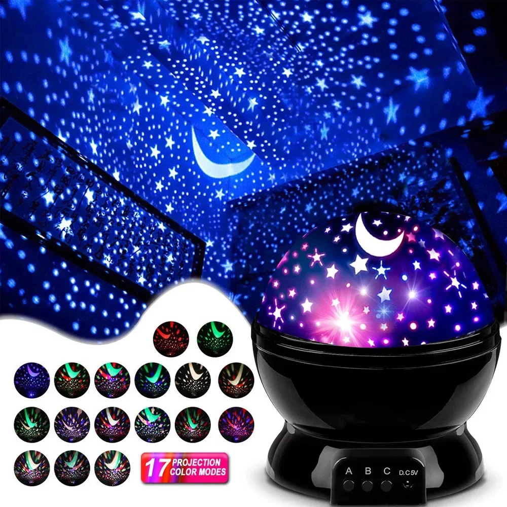 

Star Projector Night Light Lamp Fun Gifts for Girls and Boys Rotating Star Sky Moon LED Lights Projector for Kids Bedroom Decor