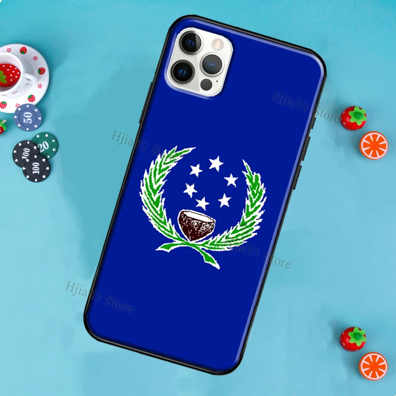 Pohnpei Ponape Flag Soft Case For iPhone 13 12 11 14 Pro Max XS XR X 12 13 mini SE 2020 6S 7 8 Plus Phone Cover