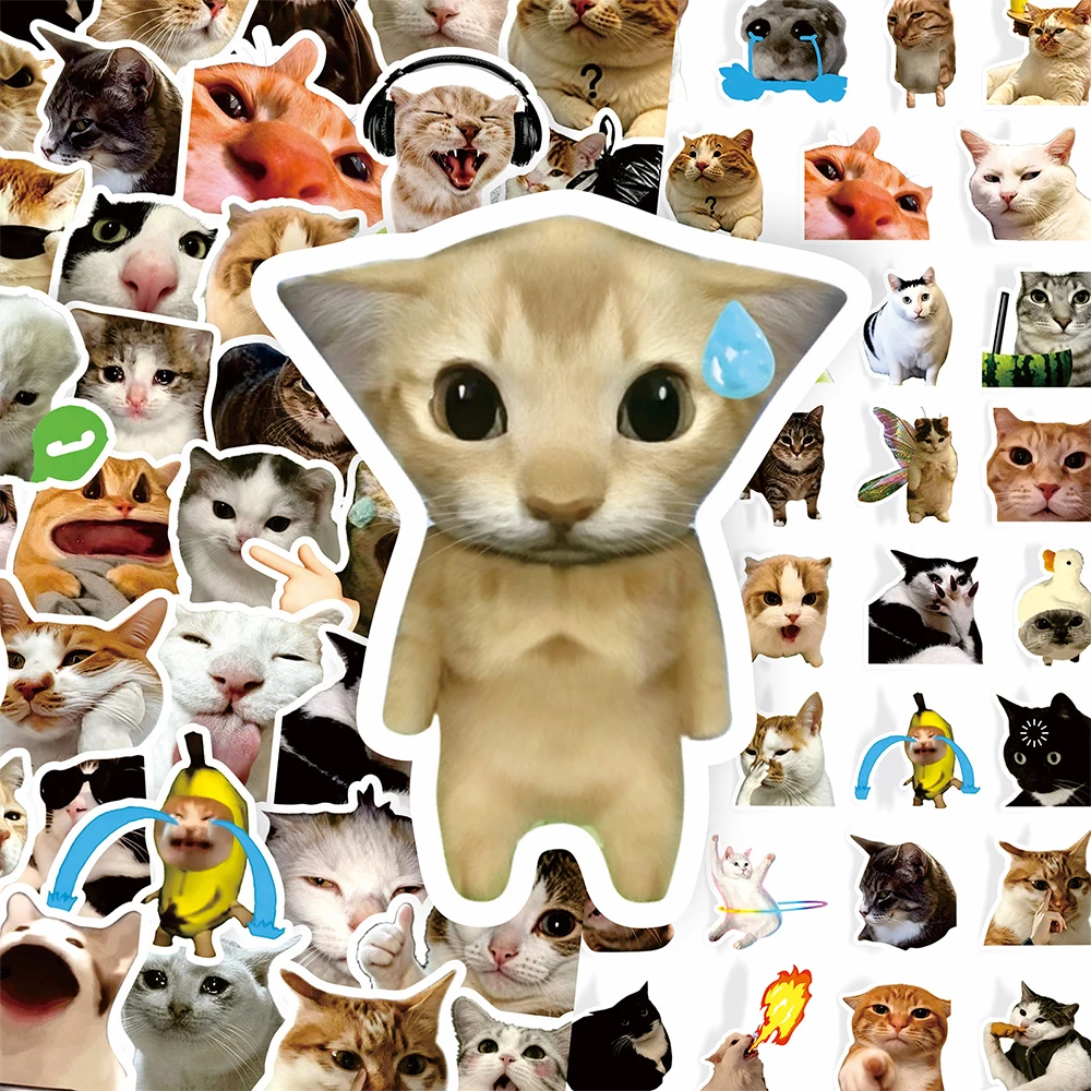 10/50/100 Stück Cartoon Lustige Katzen-Meme-Aufkleber Niedliche Kreative Graffiti-Sticker DIY Scrapbook Gepäck Handy Tagebuch Aufkleber Großhandel