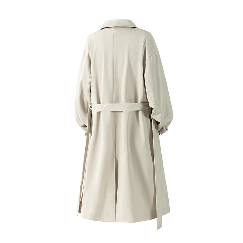 2025 Autumn Mens Long Coat American Streetwear Vintage Over Knee Trench Coat Casual Retro Waterproof Windbreaker