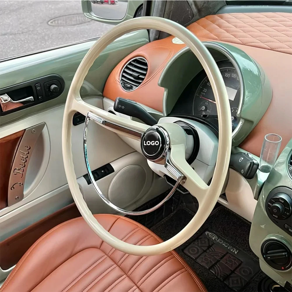 Volante classico Volante Vintage grigio Beige marrone chiaro avorio Deep Dish Volante per Volkswagen VW Bug Beetle