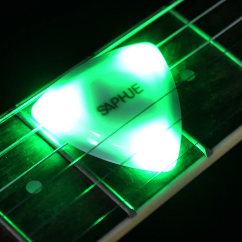 LED Lightning Touch Glowing Triangle Picks Flash Bass Guitar Night Light Paddle