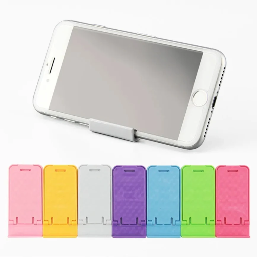 

100pcs Universal Foldable Plastic Mobile Phone Lazy Holder Portable Desktop Table Stand Bracket for iPhone iPad Cell Phones