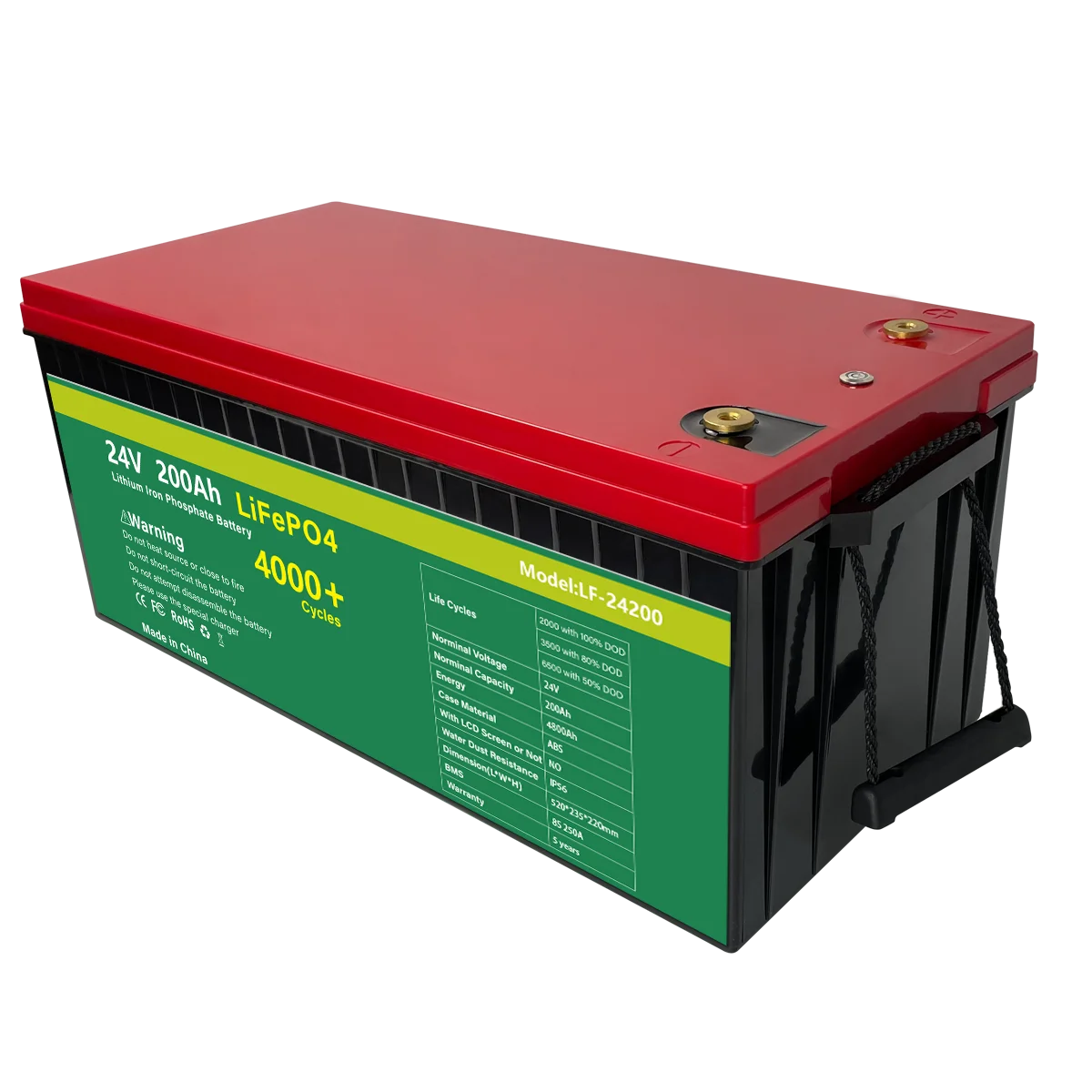 

Manufacturer Power Supply Car Start Generator Phosphate Battery LiFePO4 Pack Battery 24V 200Ah Lithium Ion Battery