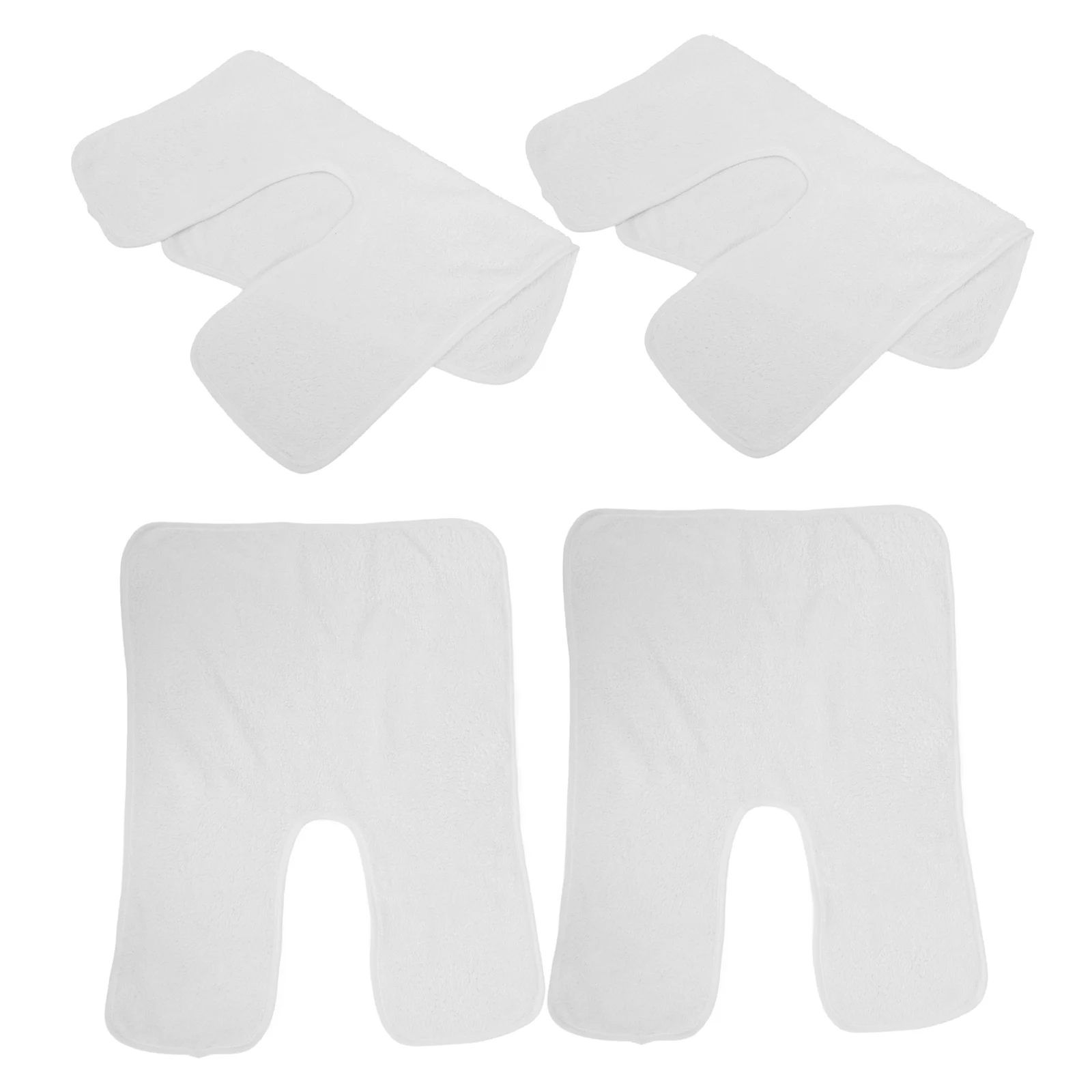 

4pcs Split Design Coral Fleece Facial Towels Quick Barber Gym Soft Esthetician Cleansing Cloth White