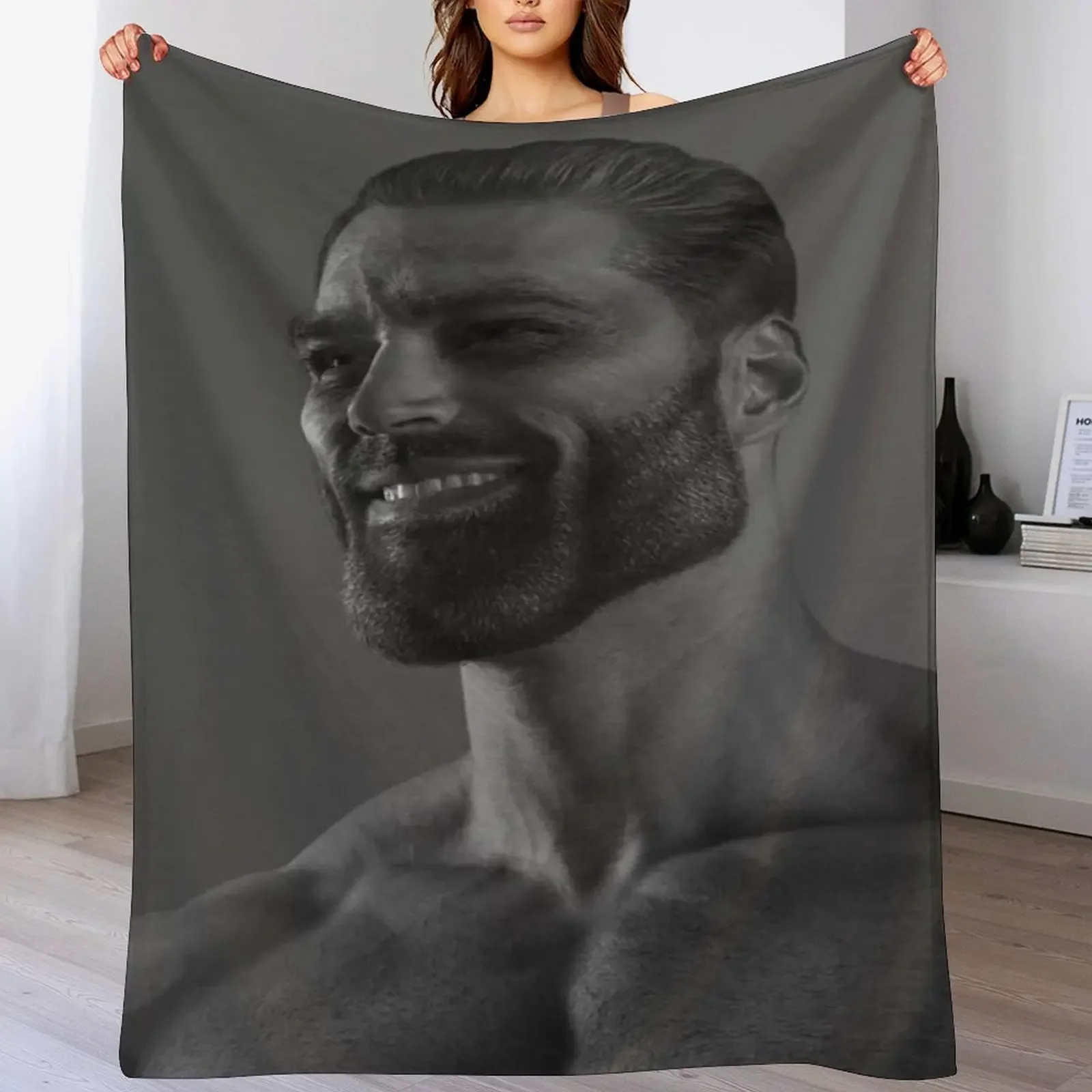 

GigaChad Throw Blanket Decorative Sofa Extra Large Throw Bed linens Bed covers Blankets