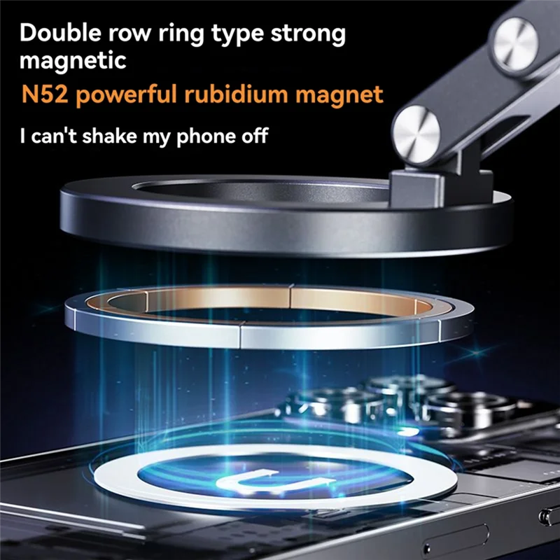 BAAD ترقية حامل هاتف السيارة المغناطيسي 360 ° دوران وشفط مكنسة كهربائية مضادة للانزلاق ومضادة للصدمات تناسب جميع الهواتف