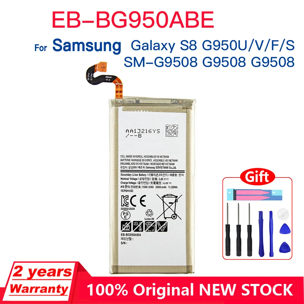 Genuine EB-BG950ABE EB-BG950ABA 3000mAh Battery For Samsung Galaxy S8 SM-G9508 G950T G950U/V/F/S G950A G9500 G950 Batteries