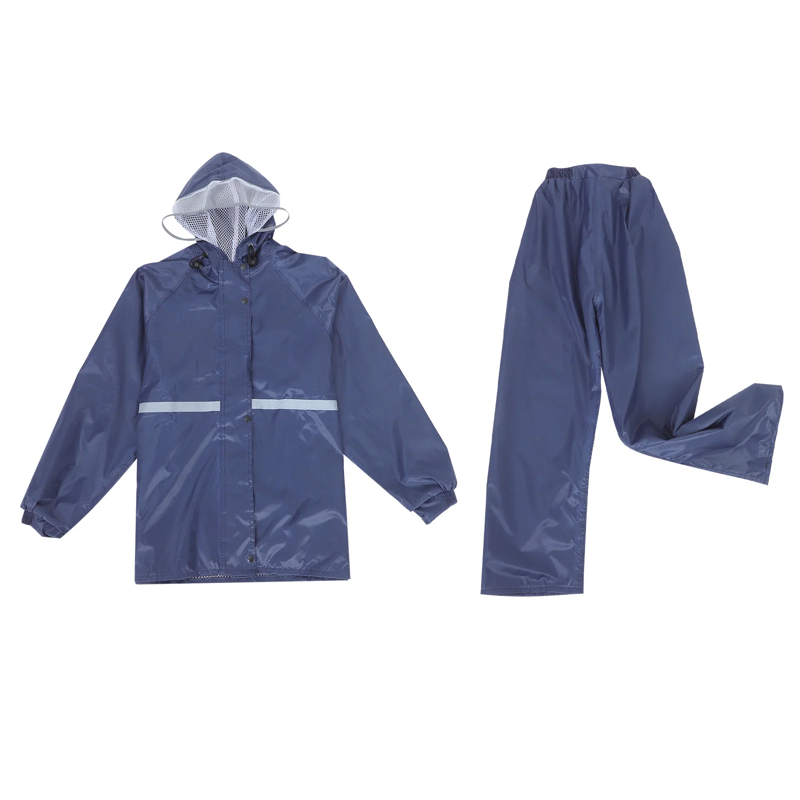 

Motorcycle Rain Suit Thickened Reflective Material Waterproof Gear Hooded Raincoat Pants Set Lightweight Jacket Outdoor Use Navy