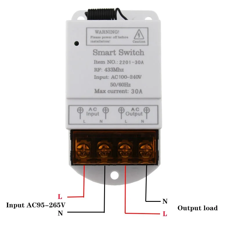 433Mhz RF Remote Control Switch AC 220V 30A AB Remote Controller Transmitter for Water Pump Motor LED Electric Appliance