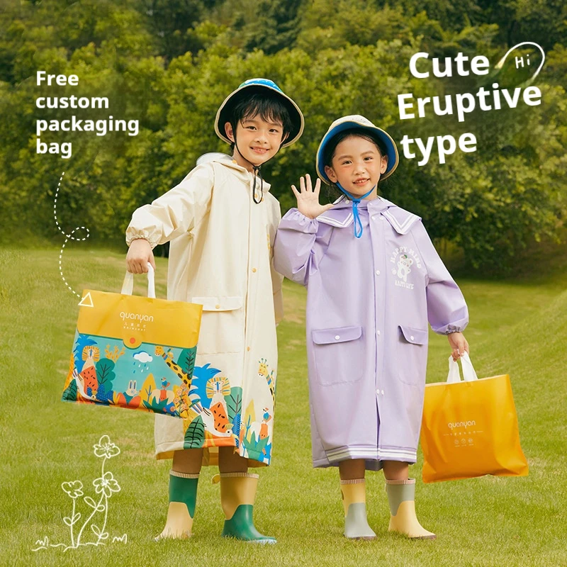 

Мультяшные плащи для мальчиков и девочек, переходи в школу с рюкзаком, сиденьем