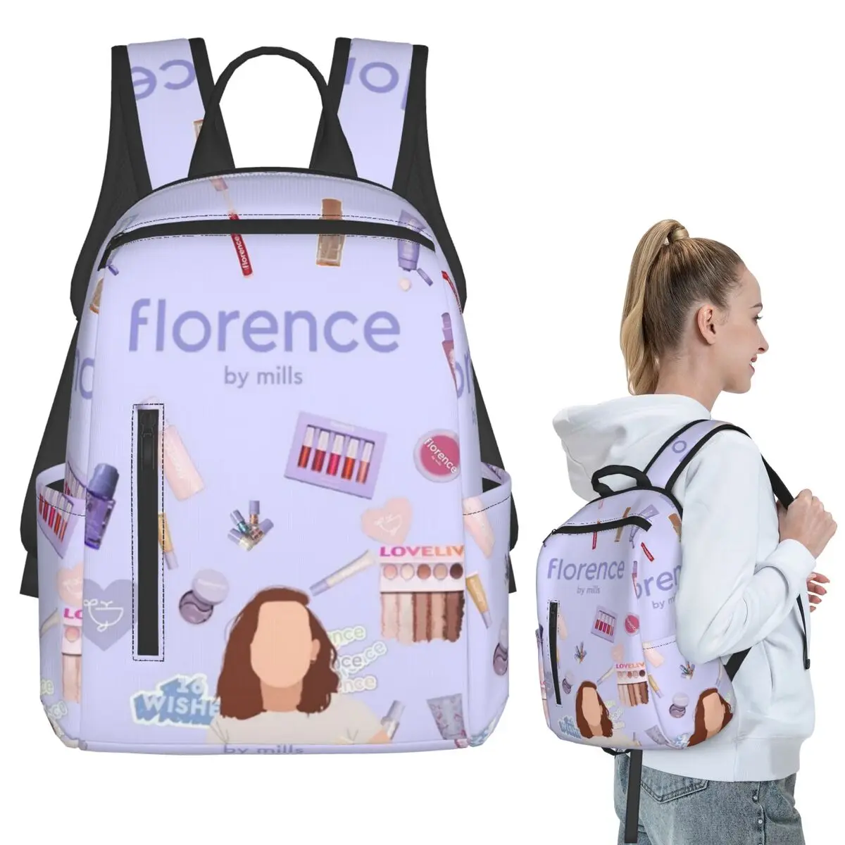 Florence By Mills Millie Bobby Brown (16) Backpack Student BookBag Boys Girls School Bag Laptop Shoulder Bags Men Women