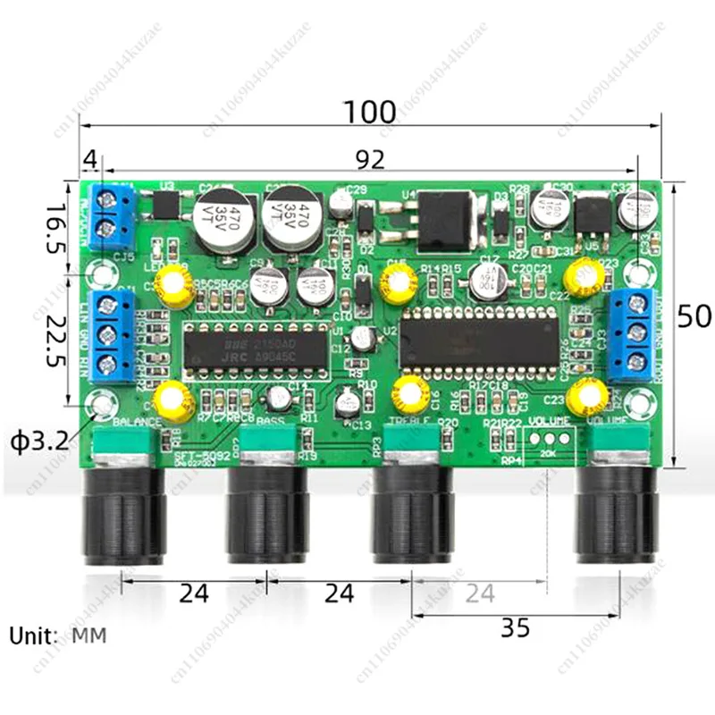 BBE2150+UPC1892T Preamplifier Audio Board, Professional Preamp Module for Home Audio DIY Amplifier Modification