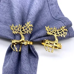 2022 Christmas Alloy Snowflake Napkin Ring Golden Napkin Buckle Suitable for Holiday Party Table Decoration Supplies Napkin 1pc